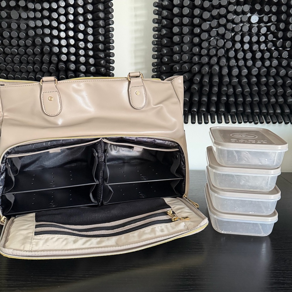 Renee Tote Meal Prep Management 4 - Meal Removable Insulated Core - Stone Beige - Picture 14 of 16